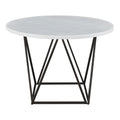 Steve Silver Ramona White Marble Top Round Dining Table in Deep Bronze