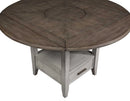 Steve Silver Abacus Round Drop Leaf Storage Table in Smoky Alabaster