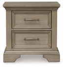 Vallardia - Two Drawer Night Stand - Light Grayish Brown