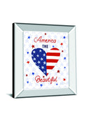 America The Beautiful II By Farida Zaman - Mirror Framed Print Wall Art - White