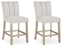 Larawyn - Upholstered Barstool (Set of 2) - Bisque - Austin's Furniture Depot (Austin,TX)