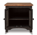 Valebeck - Rectangular End Table - Black / Brown