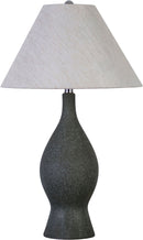 "Cerulean Elegance" Ceramic Table Lamp (Set of 2) - Blue Gray