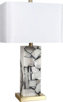 "Alabaster Mosaic" Alabaster Table Lamp (Set of 2) - Alabaster / Soft Gold