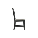 Martin - Dining Side Chair With Gray Fabric (Set of 2) - Black Finish