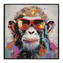 Vivid Splash Primate - 25" x 25" Framed Wall Art