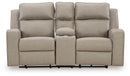 Lavenhorne - Dbl Rec Loveseat W/Console - Pebble