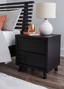 Danziar - Two Drawer Night Stand - Black
