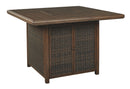 Paradise Trail - Square Bar Table w/Fire Pit - Medium Brown