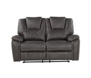 Steve Silver Katrine Manual Reclining Loveseat in Charcoal