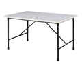 Steve Silver Claire White Marble Top Dining Table in White