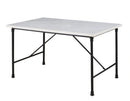 Steve Silver Claire White Marble Top Dining Table in White
