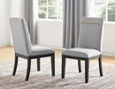 Steve Silver Yves Performance Side Chair in Rubbed Charcoal (Set of 2)