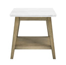 Vida - Marble Top Side Table - Brown