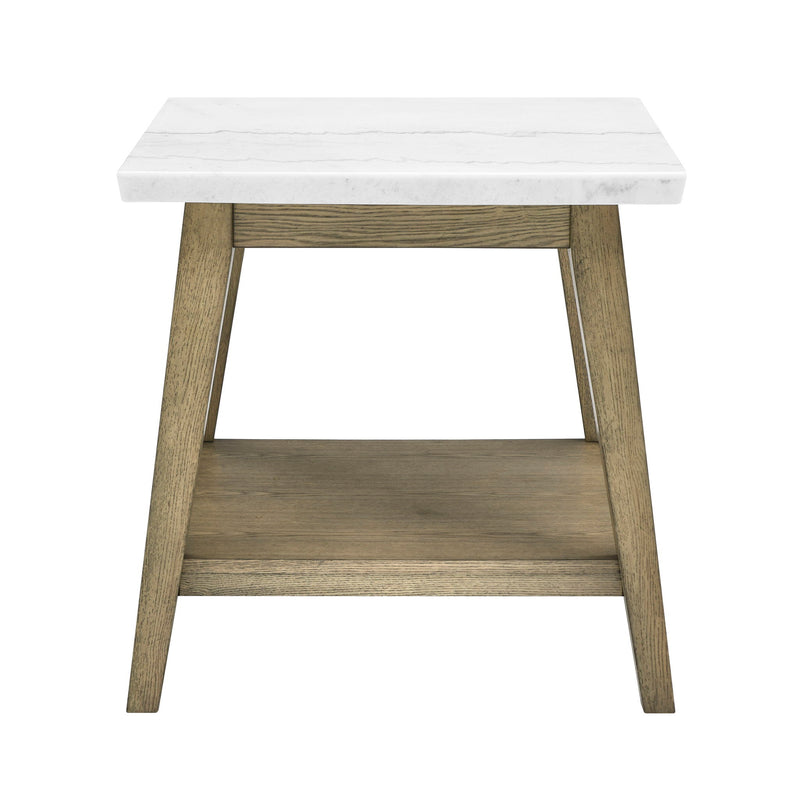 Vida - Marble Top Side Table - Brown