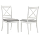 Hollis-Cross Back Wood Dining Side Chair (Set of 2) - White