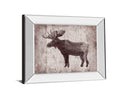 Wildness Iv-timber By Sandra Jacobs - Mirror Framed Elk Print Wall Art - Dark Brown