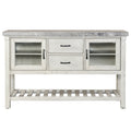 Steve Silver Canova Gray Marble Top Server in Cathedral White
