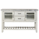 Steve Silver Canova Gray Marble Top Server in Cathedral White