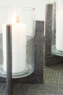 Garekton - Candle Holder Set (Set of 2) - Clear / Pewter Finish