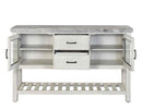 Steve Silver Canova Gray Marble Top Server in Cathedral White