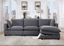 Cloud2 Linen Stationary Sectional with Storage Ottoman