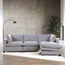 Cloud2 Linen Stationary Sectional with Storage Ottoman