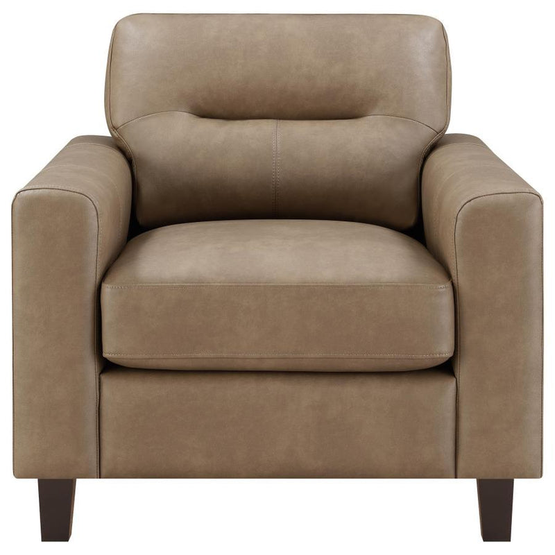Scotland - Faux Leather Upholstered Track Arm Chair