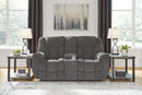 Foreside - Dbl Reclining Loveseat with Console - Charcoal