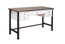 Pueblo - Desk - Antiqued White / Brown