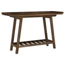 Ornelas - Console Table With Slatted Shelf - Mango Brown