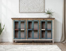 Antique - Glass Console 6 Glass Doors - Multicolor
