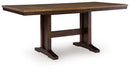 Rylandeen - Rectangular Dining Room Counter Height Extension Table - Light Brown / Dark Brown