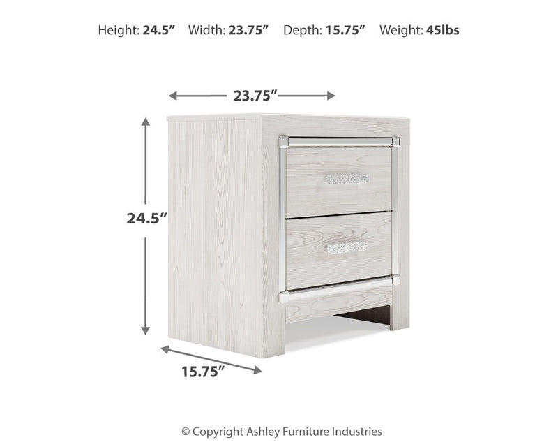 Altyra - White - Two Drawer Night Stand