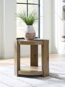 Flangren - Round End Table - Light Brown - Austin's Furniture Depot (Austin,TX)