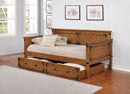 Oakdale - Wood Twin Daybed with Trundle - Rustic Honey