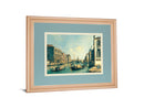 The Grand Canal, Venice The Rialto Bridge By Antonia Canaletto - Framed Print Wall Art - Blue
