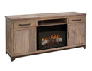Natural Parota - 70" Electric Fireplace - Brown Cappuccino