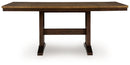 Rylandeen - Rectangular Dining Room Counter Height Extension Table - Light Brown / Dark Brown