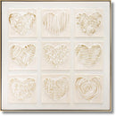 Ivory Embossed Hearts - 32" x 32" Framed Wall Art