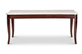 Steve Silver Marseille Marble Top Dining Table in Merlot Cherry