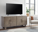 Loyaska - Extra Large TV Stand - Grayish Brown / White