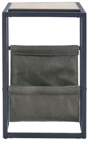 Freslowe - Chair Side End Table with Magazine Basket - Light Brown / Black