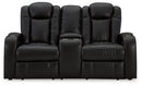 Caveman Den - Power Reclining Loveseat with Console/ Adj Hdrst - Midnight