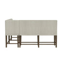 Peyton - Sectional Sofa Counter Set - Pearl Silver