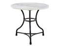 Steve Silver Claire Round White Marble Top Dining Table in White