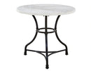Steve Silver Claire Round White Marble Top Dining Table in White