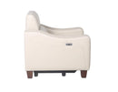 Steve Silver Giorno Dual Power Leather Recliner in Ivory
