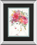 Floral Figures II By Anne Tavoletti Mirrored Frame - Pink