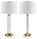 Orenman - Glass Table Lamp (Set of 2) - Clear / Brass Finish
